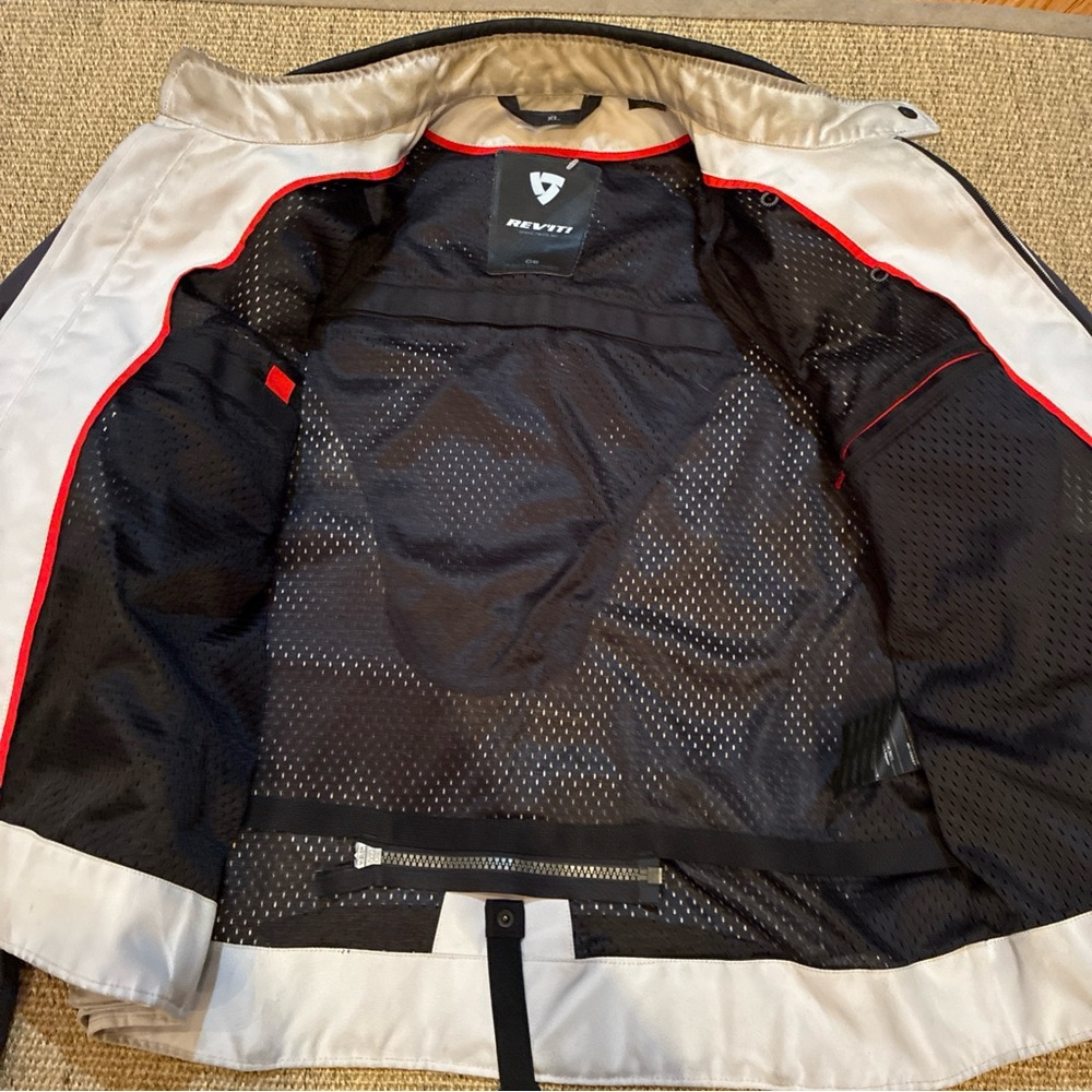 REV'IT Airwave Motorcycle Jacket Silver/Yellow XL Shoulder Elbow Hard Pad * Read - Picture 3 of 11